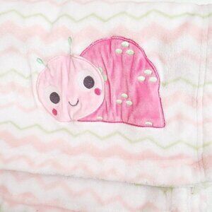 Baby Essentials Pink & Green Caterpillar Soft Plush Blanket RN93551